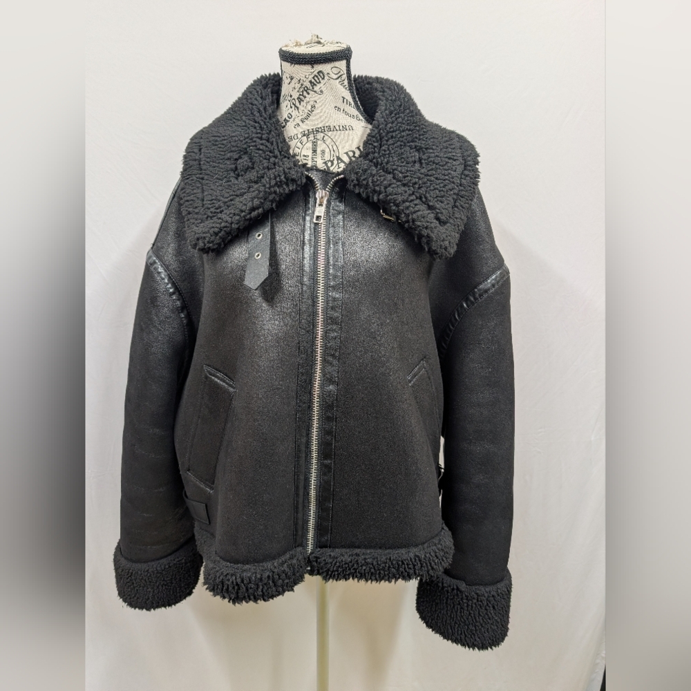 ZARA black Shearling Jacket